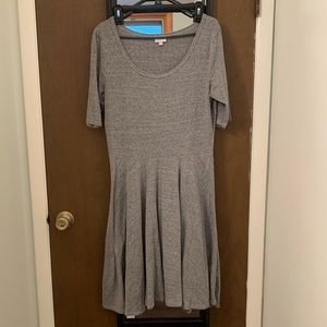LuLaRoe Nicole Mid-Length Heathered Gray Dress